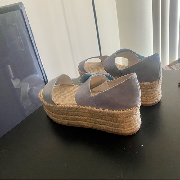 Jeffrey Campbell | Leather Strap Flatform Espadrilles in Baby Blue, size 10 - Picture 3 of 9